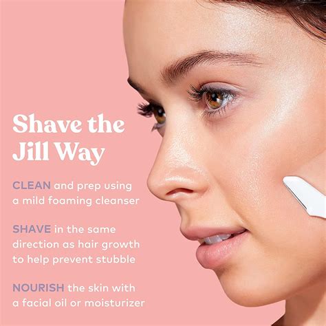Jill razor - Use with Jill starter kit, Face Shaver, Eyebrow Razor. Soothes your skin, both before and after shaving Gillette Venus Dermaplaning Tool Kit, 5 Blade Refills, Exfoliating Face Razors for Women, Eyebrow Razor, Face Razors for Women, Facial Razors, Dermaplane Razor for Women Face, Peach Fuzz Remover 